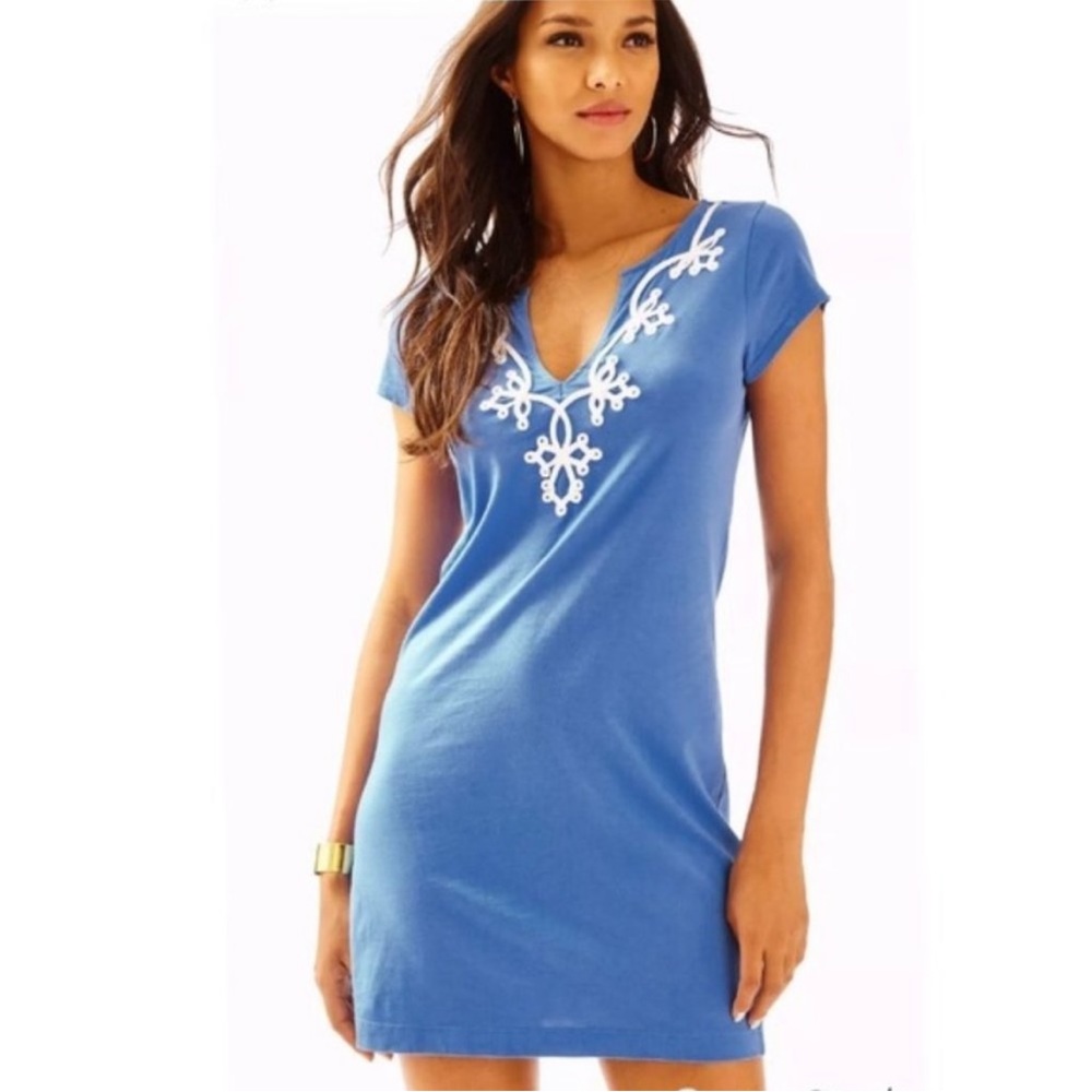 💙 Lilly Pulitzer Brewster T-Shirt Dress in Bay Blue 💙